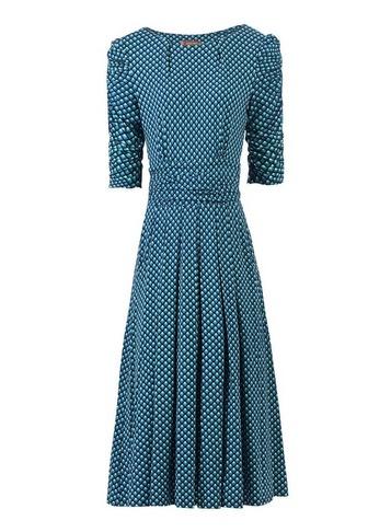 *jolie Moi Blue Geometric Print Viscose Dress