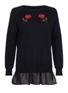 Dorothy Perkins *quiz Black And Red Knitted Jumper