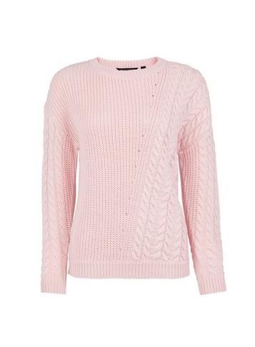 Dorothy Perkins Blush Diagonal Cable Jumper