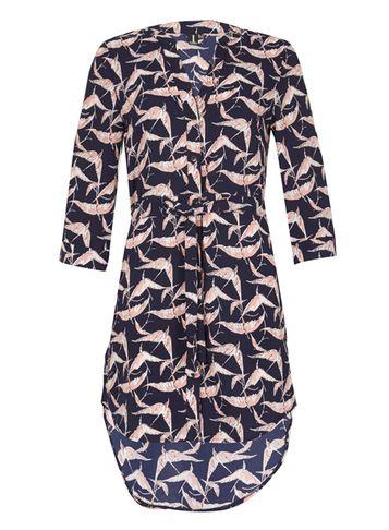 Dorothy Perkins *izabel London Navy Bird Print Shirt Dress