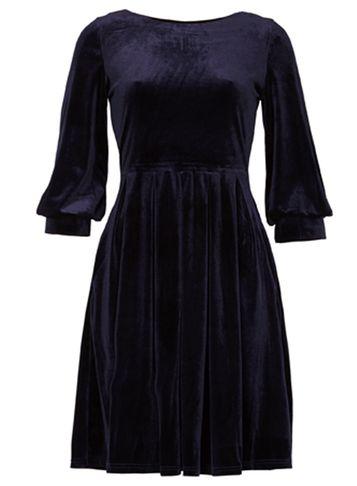 Dorothy Perkins *izabel London Navy Velvet Skater Dress