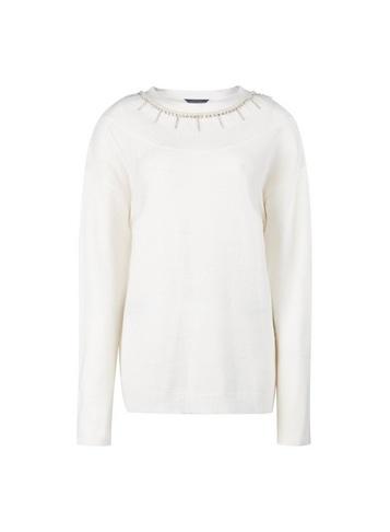 Dorothy Perkins Ivory Embellished Neck Jumper