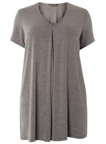 Dorothy Perkins Dp Curve Charcoal Front Pleat T-shirt