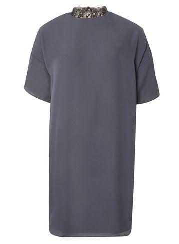 Dorothy Perkins *first & I Navy Lace Neck Dress