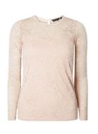 Dorothy Perkins Nude Lace Velvet Trim Top