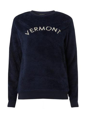Dorothy Perkins Navy Motif Borg Sweat Top