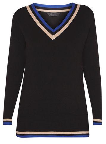 Dorothy Perkins Black And Blue Cricket Jumper