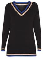 Dorothy Perkins Black And Blue Cricket Jumper