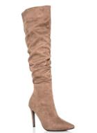 Dorothy Perkins *quiz Taupe Ruched Heel Boots