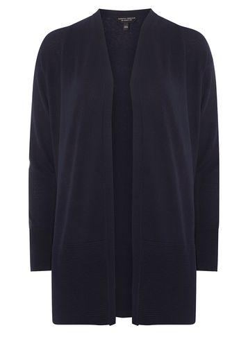 Dorothy Perkins Navy Ribbed Trim Cardigan