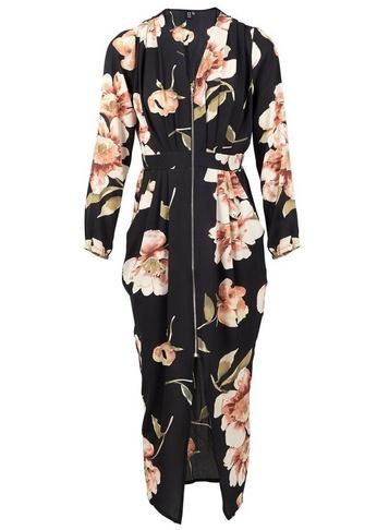 *izabel London Black Floral Print Maxi Dress