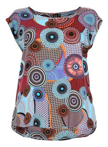 Dorothy Perkins *izabel London Curve Blue Abstract Top