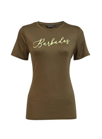 Dorothy Perkins Khaki 'barbados' Embroidered Motif T-shirt