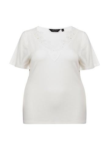 Dorothy Perkins *dp Curve White Lace V-neck Top