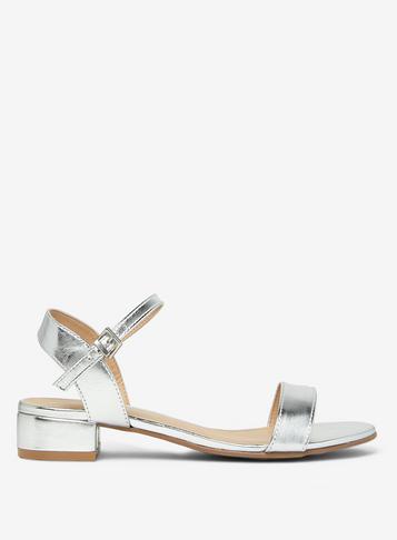 Dorothy Perkins Silver 'spirit' Block Heel Sandals