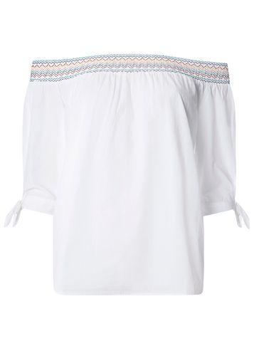 Dorothy Perkins Ivory Multi Shirred Bardot Top