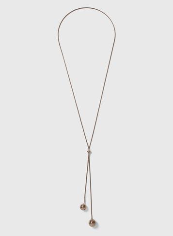 Dorothy Perkins Brown Double Bead Necklace