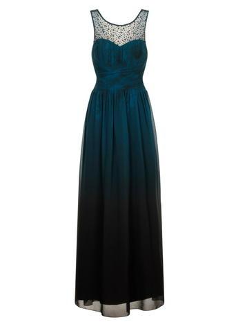 Dorothy Perkins Teal Dip Dye Maxi Dress