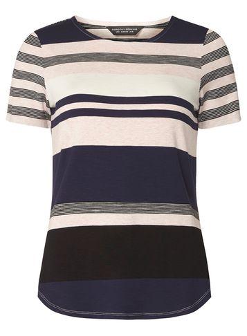Dorothy Perkins Navy And Nude Curve Hem T-shirt