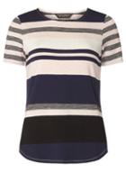 Dorothy Perkins Navy And Nude Curve Hem T-shirt