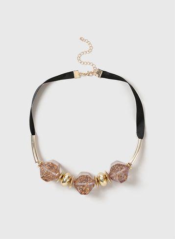 Dorothy Perkins Marbled Cube Necklace