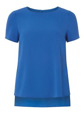 Dorothy Perkins Petite Cobalt Zip Side T-shirt
