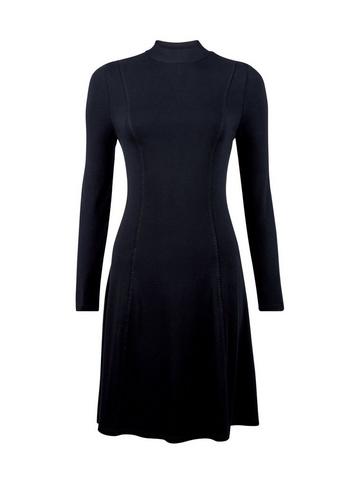 Dorothy Perkins Black Plain High Neck Swing Dress