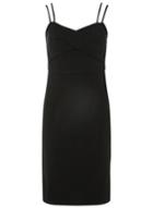 Dorothy Perkins Black Pleat Front Strappy Bodycon Dress