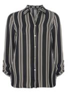 Dorothy Perkins Navy Stripe Roll Sleeve Shirt