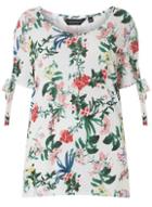Dorothy Perkins *dp Curve Ivory Tropical Print T-shirt