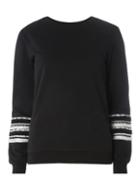 Dorothy Perkins Black Trim Detail Sleeve Sweat Top