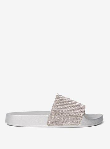 Dorothy Perkins Silver Frenchy Diamante Slider Sandals