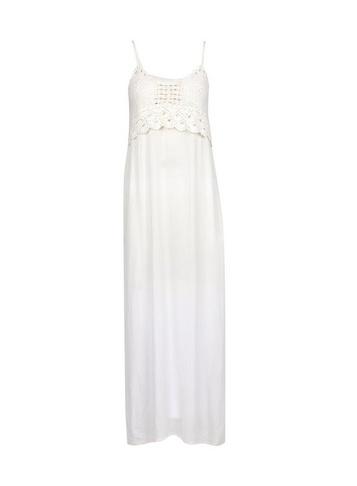 Dorothy Perkins *dp Beach White Crochet Detail Maxi Dress