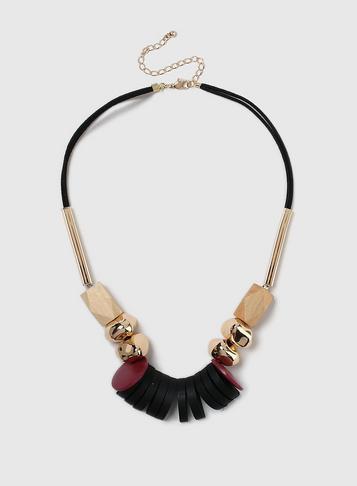 Dorothy Perkins Rope And Wood Necklace