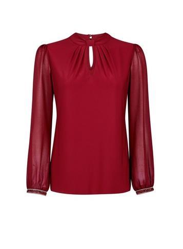*billie & Blossom Petite Wine Knot Front Top