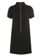 Dorothy Perkins Black Short Sleeve Zip Dress