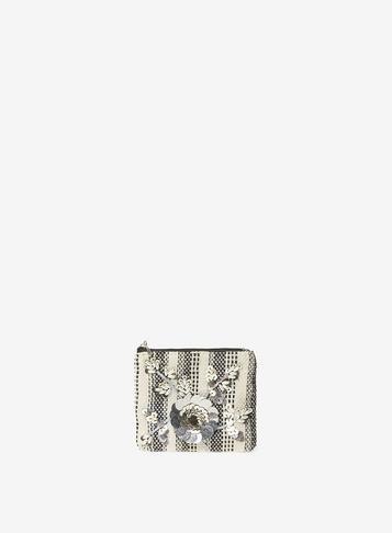 Dorothy Perkins Black Embroidered Stripe Mini Purse