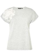 Dorothy Perkins Grey Embellished Shoulder Top