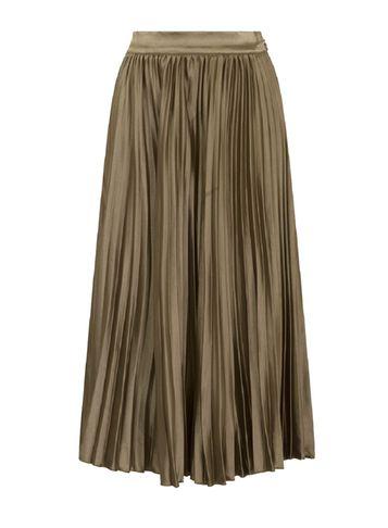 Dorothy Perkins *chi Chi London Khaki Metallic Pleated Midi Skirt