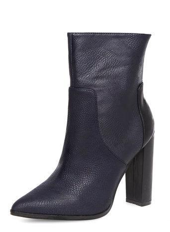 Dorothy Perkins Navy Pointed Ankle Boots