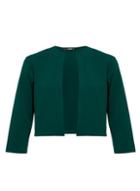 Dorothy Perkins *quiz Green 3/4 Sleeve Cropped Jacket