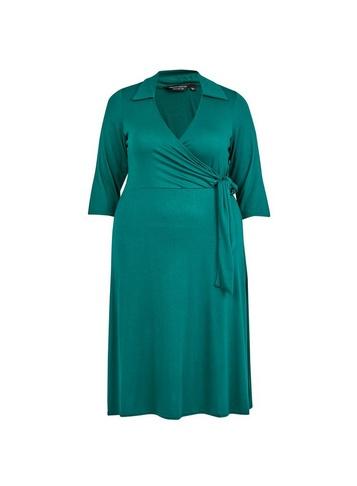 Dorothy Perkins *dp Curve Green Open Collar Dress