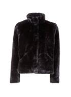 *only Black Faux Fur Cropped Coat