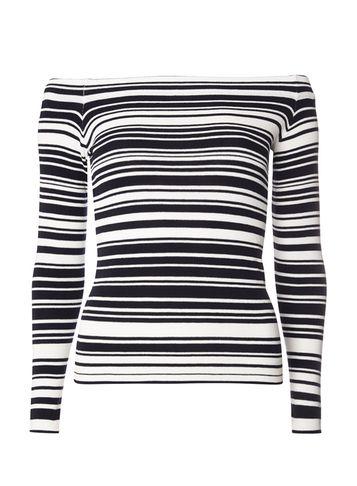 Dorothy Perkins Navy And Ivory Stripe Bardot Jumper