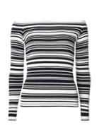 Dorothy Perkins Navy And Ivory Stripe Bardot Jumper