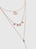 Dorothy Perkins Rose Gold Glitter Drop Necklace
