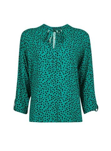 Dorothy Perkins Green Spot Print Tie Neck Blouse
