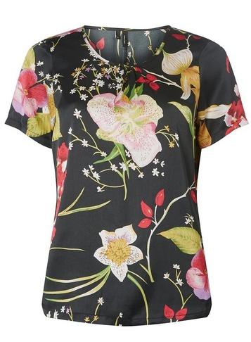 *vero Moda Black Satin Floral Top
