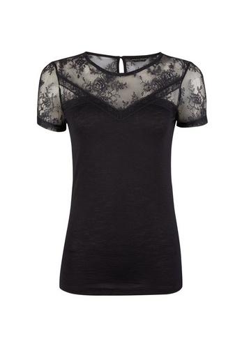 Dorothy Perkins Black Lace Insert T-shirt