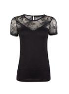 Dorothy Perkins Black Lace Insert T-shirt